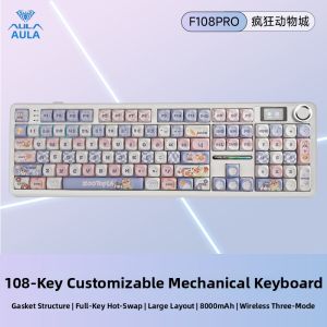 AULA | Quiet Tri-Mode Wireless Mechanical Keyboard Office Use