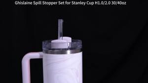 Ghislaine Spill Proof Stopper for Stanley Cup Silicone Leak Stopper Set Compatible with Stanley Tumbler H1.0 & H2.0 30oz & 40oz Straw Cover Topper Anti-Proof Stanley Cup Accessories