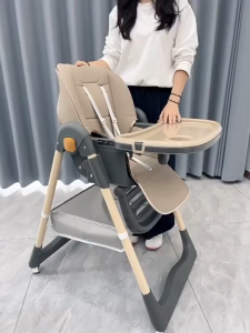 【SG STOCK】 Folding baby high chair multi-functional baby high chair adjustable height back and tray folding feeding chair 3 in 1 baby high chair