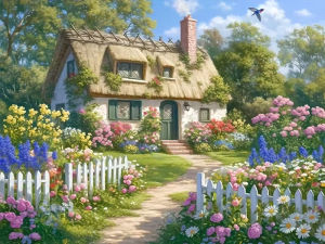 500/1000/1200/2000PCS Jigsaw Puzzle House Garden Landscape Art For Adults Great Weekend Relaxation And Family Fun