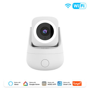 MOES | MOES Tuya WiFi Smart Camera Indoor 3MP HD Pan 360° Tilt 180° Home Monitoring Surveillace Work with Alexa Google Home