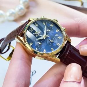 OLEVS | Đồng Hồ Nữ OLEVS 5523 Dây Da Thời Trang Thanh Lịch Chống Thấm Nước Dạ Quang Chronograph Chuyển Động Thạch Anh Có Chức Năng Ngày Tự Động