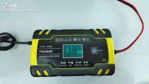Bộ sạc bình ắc quy ô tô xe máy 12V 24V Foxsur sạc cho cả bình khô bình nước có chức năng khử sunfat cảm biến vân tay