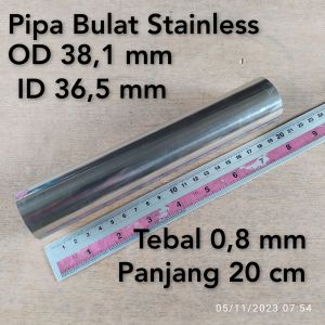 Pipa Bulat Stainless OD 381 mm ID 365 mm Tebal 08 mm Panjang 20 cm