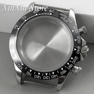 40mm Quartz Chronograph Sapphire Crystal Watch Case High Quality Ceramic Bezel Waterproof Case For Daytona VK63 VK64 Movement