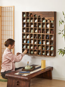 Wooden Display Shelf for Tea Sets and Antiques