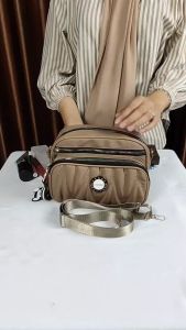 LUNA AURA Tas Selempang Bahu Wanita Briana 3 Ruang New Bordir IW 97 Slingbag Cocoly Terbaru Tas ootd