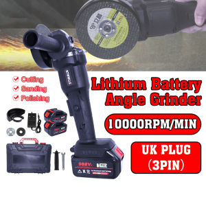 988VF Dual-Use Cordless Angle Grinder Li-Ion Battery Brushless Motor Grinding Machine Cutting Electric Grinder with Handle Extension For Grind Cut Polish
