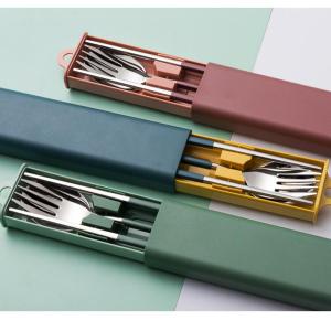 Stainless Steel Portable Cutlery Set Spoon Fork Chopsticks Travel Kit
