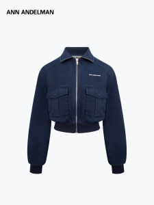 ANN ANDELMAN | Waterwash Cotton Spring Coat Zipper Multi-pocket Blue