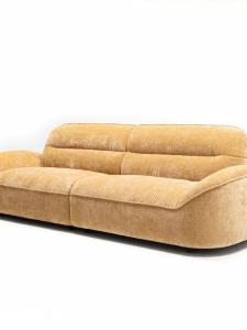 French Style Creamy Fabric Sofa Modern Minimalist Living Room Couch Skin-friendly Straight Row Three-seat Chintz Couch