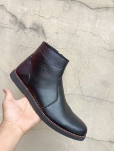 sepatu boots sleting kantor pantopel kulit satpam tni casual modis