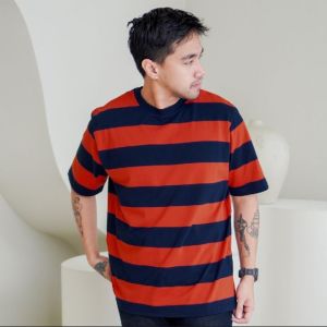 (PROMO) Kaos Stripe Kaos Distro Kaos Salur Pria Wanita Kaos Polos Kaos Belang Katun Combed Kaos Garis Dewasa Terbaru