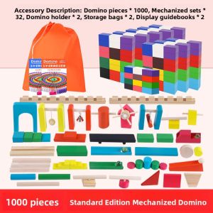 MONLEYTA | Dominoes Educational Toys For Boys And Girls Competition Special Assembly Wooden Blocks Intelligence Enhancement Children Games