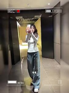 MZVZ | Quần Jeans Denim Thêu Kim Cương Nặng Lót Len Dáng Rộng Xòe Mùa Thu Đông