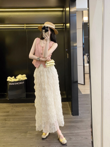 Leathercat ผู้หญิง สายคล้อง เสื้อกั๊ก สั้น แขนกุด เสื้อท่อนบน ฤดูร้อน แจ๊กเก็ต เรียบหรู ชิค สไตล์น้ําหอม ขนาดเล็ก แฟชั่นที่เป็นมิตร