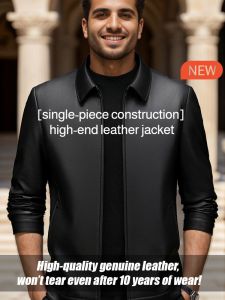 🔥HOT🔥Mens jackets Luxury mens lapel leather jackets Thin leather jackets for spring and autumn