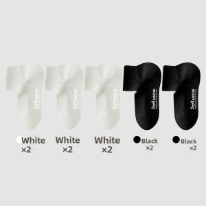 Miiow | Mens Short Socks Catman Summer Thin Anti-bacterial Odor Control Sweat Absorbent Breathable No-Show White Boat Socks Right Angle
