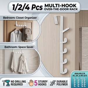 1/2/4Pcs Door Rear Hook Wrought Iron Clothes Bag Hanger Hat Sundries Storage Rack Hanger Home Bathroom Organizer 2026 New