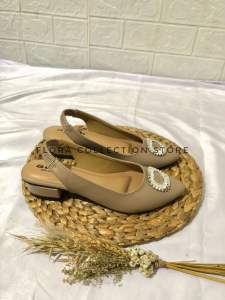 Flatshoes Mules Hells Sepatu Balet Wanita Hak 3cm