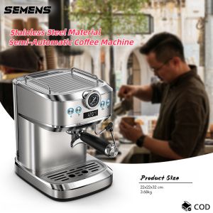 💥Dream Best🔥 20Bar Semi Automatic Espresso Coffee Machine Temperature Adjustable 51mm Portafilter Hot Coffee Maker Metal Case CM-602