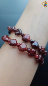 Graduation Grade Natural Red Bronze Rutile Heart Bracelet