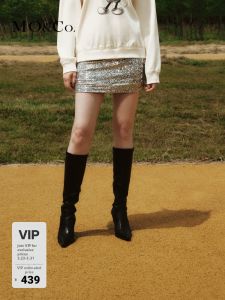 MO&Co. | Heavy Beaded Embroidery Party High-Waist Mini Skirt