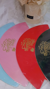 Topi Ulang tahun anak dewasa lingkar kerucut motif huruf Gold hiasan ultah