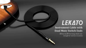 LEKATO Mute Guitar Cable 3m/6m Professional Bass AMP Cord with Dual Mute Plug End Noiseless Guitar Cable