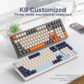 Ziyoulang K8 Custom Mechanical Keyboard,Bluetooth Tri-mode Connection,Full-key Punchless Hot-swappable,RGB,Ergonomic. 