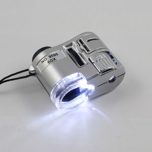 High Definition Portable Handheld Microscope 60 times Magnifying Glass for Jewelry Diamond Silver Coin Stamp Antiques Printing Dot Inspection