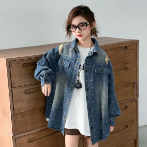 MPW | Fashionable Fall Childrens Denim Shirt with Embroidered Bow