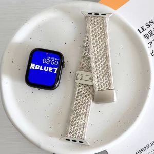 Nylon Woven Magnetic Watch Band For 49mm 46mm 45mm 44 42 41mm Knitted Nylon Watch Band for IWatch Series 11 10 9 8 7 5 6 4 3 se
