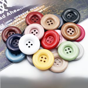 High-End Resin Colorful Button Coat Jacket Woolen Coat Large round Edge Shirt Windbreaker Button for Men And Women