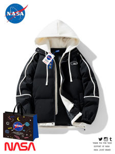 NASA Collaborative Thickened Cotton Jacket Mens Autumn Winter New Style Trendy Brand Couple down Cotton Coat Outerwear