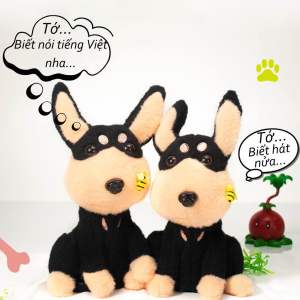 Chó Nhồi Bông Nhại Giọng Biết Hát Nhảy Và Xoay 360 độ. Cún Con Sợ Ong Đốt Sạc Pin. Đồ chơi thông minh quà tặng cho bé