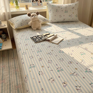 Korean Style Ins  Cotton Single Bed Sheet Soft Breathable Comfortable Pure Cotton Bedding Three-Piece Set Cartoon Anime