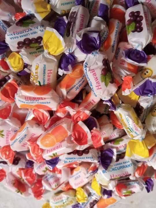 Permen Hawaii Chewy Isi 100 Pcs / Permen Lunak Aneka Rasa / Permen Jadul Rasa Buah