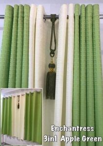 Modern 3-in-1 Curtains Plain/Enchantress Fabric Sold per Piece/6 Feet/7 Feet (SET 1 PLAIN)