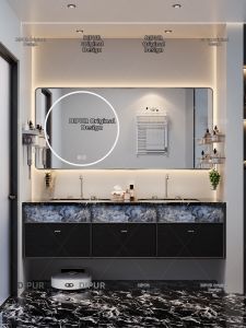 DIPURUI | Custom Dual Basin Bathroom Cabinet Natural Luxury Stone