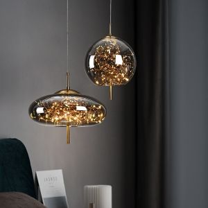 Luxurious Creative Bedroom Bedside Glass Chandelier Designer High-End Sense Dining Room Light Iron Body LED Source Smart Control