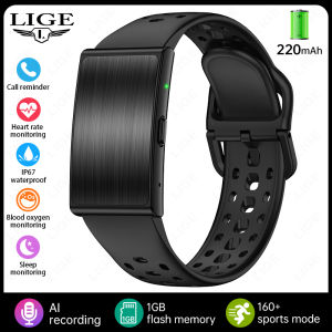 LIGE | LIGE No Screen Smart Wristbands AI Meeting Recording Transcription Heart Rate Health Smart Bracelet Call Reminder Smart Watches