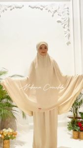 Mukena Dewasa Crinkle Airflow Jumbo 3in1 Resleting Terbaru Malay Mukenah Crinkle New 2