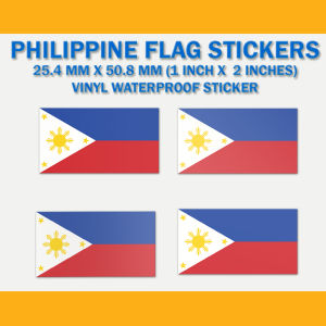 4 Pieces Glossy Waterproof Philippine Flag Sticker Borderless Flag