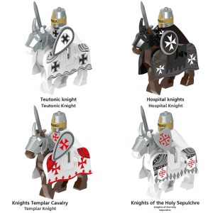 Medieval Crusader Teutonic Templar Knight Figure Building Block Toy