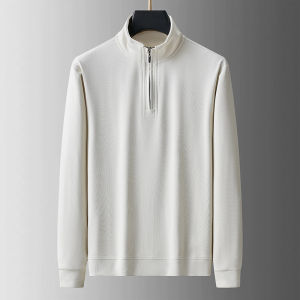 Sweatshirt Male Street Wear Y2k Clothes Mens Long Sleeve Stand Collar Quarter Zip Lightweight Autumn Breathable Athletic Fashion
