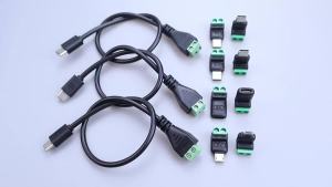 Bộ Chuyển Đổi Micro USB Type-C Sang Đầu Nối 2 Chân Vặn Vít Không Cần Hàn Dây Nối Dài Sạc 5V 9V 12V