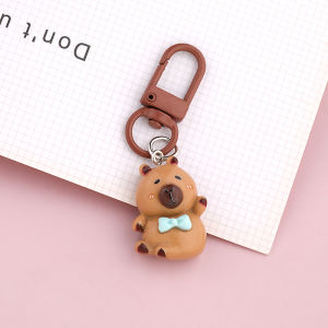 Cute Capybara Keychain Pendant Student Backpack Cartoon Hanging Decorations Girls Bag Accessories U-Buckle Small Turtle Design