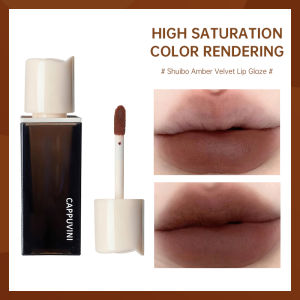 Lip Glaze Matte Water Wave Amber Lipstick Velvet Lip Gloss Waterproof Tahan Lama