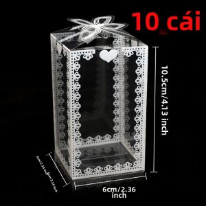 10/20 Chiếc Nhựa PVC Trong Suốt Hộp Quà Tặng Nhựa Trong Bao Bì Cho Đám Cưới Cho Bé Dự Tiệc Sô Cô La Kẹo Bánh